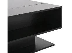 Hot Mesa de Centro Preta - Mesa de Centro com Tampo Elevável e Arrumação Semi-aberta - Arrumação Oculta Preto