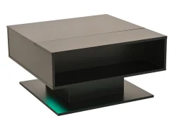 Hot Mesa de Centro Preta - Mesa de Centro com Tampo Elevável e Arrumação Semi-aberta - Arrumação Oculta Preto