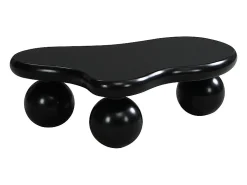 Mesa De Centro* Mesa de centro preta - Mesa de centro com luzes LED e pés redondos s - design em forma de nuvem - para sala de estar e quarto de criança Preto