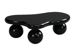 Mesa De Centro* Mesa de centro preta - Mesa de centro com luzes LED e pés redondos s - design em forma de nuvem - para sala de estar e quarto de criança Preto