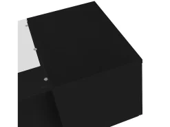 Mesa De Centro*Hauss Spole Mesa de centro preta com iluminação LED e espaço de arrumação - Tampo brilhante e painel central em vidro Preto
