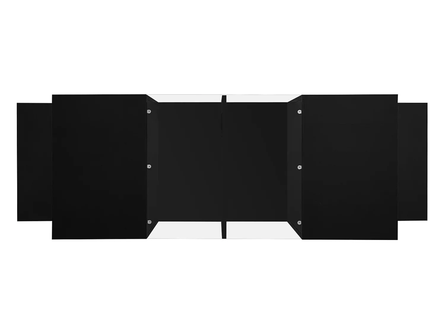 Mesa De Centro*Hauss Spole Mesa de centro preta com iluminação LED e espaço de arrumação - Tampo brilhante e painel central em vidro Preto