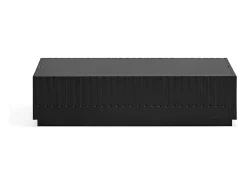 Mesa de centro preta com 2 gavetas 110x60 cm^ Mesa De Centro