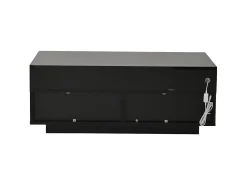 Hauss Spole Mesa de centro preta com 2 gavetas, iluminação LED e tampo amovível 90x45x35,5cm^ Mesa De Centro
