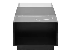Mesa De Centro|Hauss Spole Mesa de centro preta com 2 gavetas, iluminação LED e tampo em vidro 105x50x35cm Preto