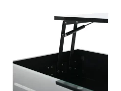 Clearance Mesa de centro preta com iluminação LED - Mesa de centro com 2 gavetas e tampo elevável - arrumação aberta Preto