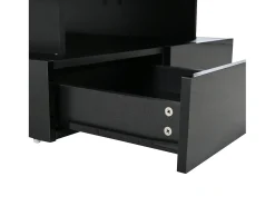 Clearance Mesa de centro preta com iluminação LED - Mesa de centro com 2 gavetas e tampo elevável - arrumação aberta Preto
