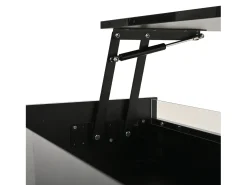 Mesa de Centro Preta com Tampo Elevável - Mesa de Centro com Iluminação LED e 1 Gaveta - Porta Rebatível e Arrumação Oculta^ Mesa De Centro