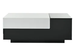 Mesa De Centro| Mesa de centro preta e branca - Mesa de centro com tampo deslizante e 1 gaveta - compartimento de arrumação oculto Preto