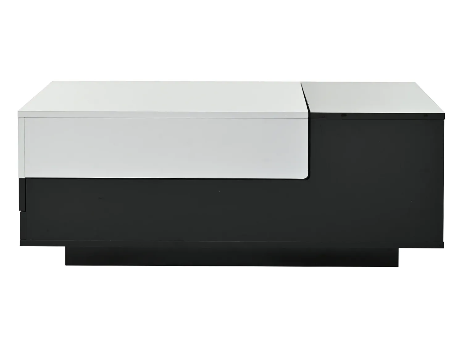 Mesa De Centro| Mesa de centro preta e branca - Mesa de centro com tampo deslizante e 1 gaveta - compartimento de arrumação oculto Preto