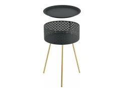 Mesa De Apoio*Helloshop26 Mesa de centro preta e dourada 65 x 40 cm 03_0008439 Preto