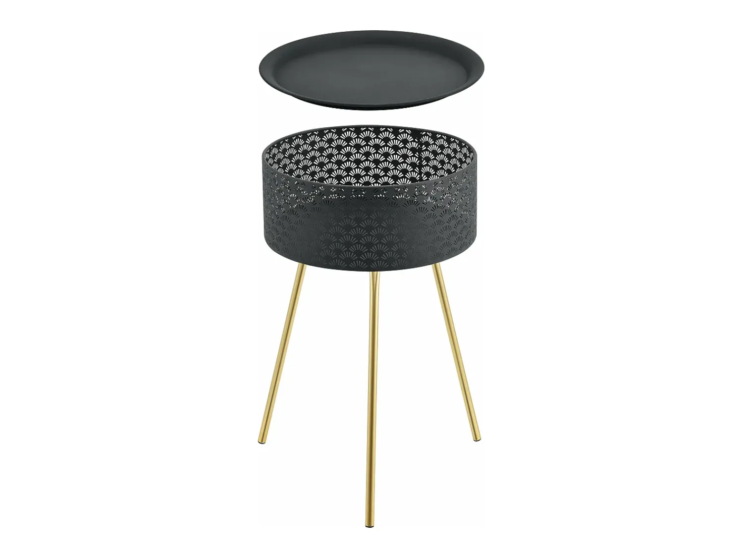 Mesa De Apoio*Helloshop26 Mesa de centro preta e dourada 65 x 40 cm 03_0008439 Preto