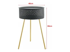 Mesa De Apoio*Helloshop26 Mesa de centro preta e dourada 65 x 40 cm 03_0008439 Preto