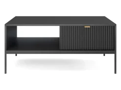 Mesa de centro: preta, preta, 104 x 46 x 68 cm, puxadores dourados^ Mesa De Centro
