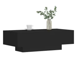 Mesa De Centro|vidaxl Mesa de centro preta 100x49,5x31 cm em madeira de engenharia moderna com amplo espaço - Montagem necessária Preto