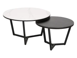 Mesa De Centro* Mesa de centro preto branco modig m66 80x45x80 cm Preto / Branco
