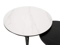 Mesa De Centro* Mesa de centro preto branco modig m66 80x45x80 cm Preto / Branco