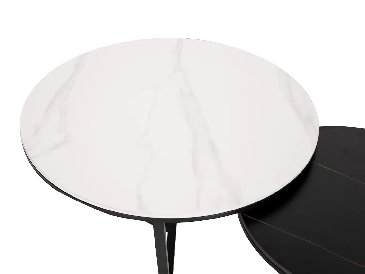 Mesa De Centro* Mesa de centro preto branco modig m66 80x45x80 cm Preto / Branco