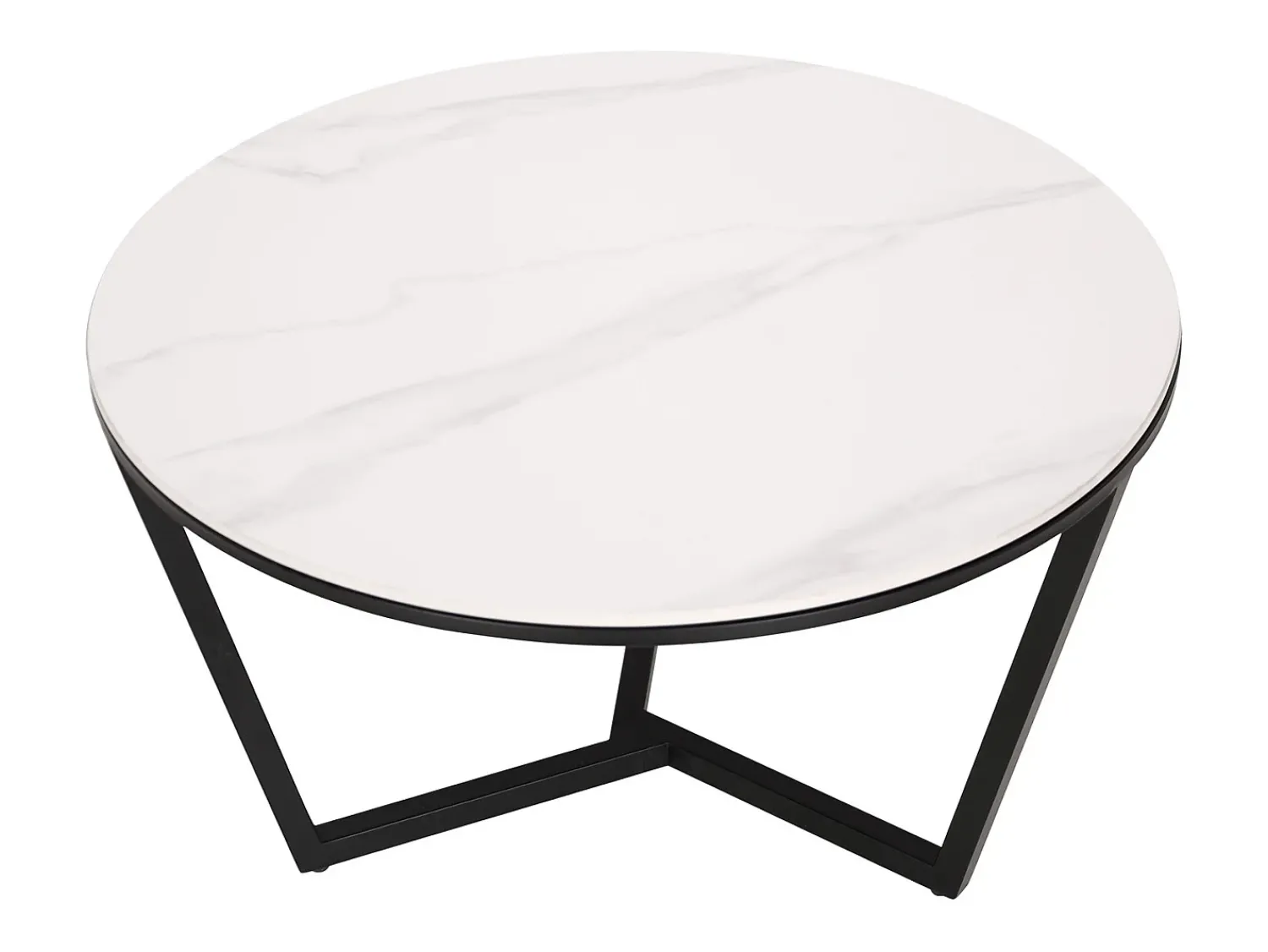Mesa De Centro* Mesa de centro preto branco modig m66 80x45x80 cm Preto / Branco