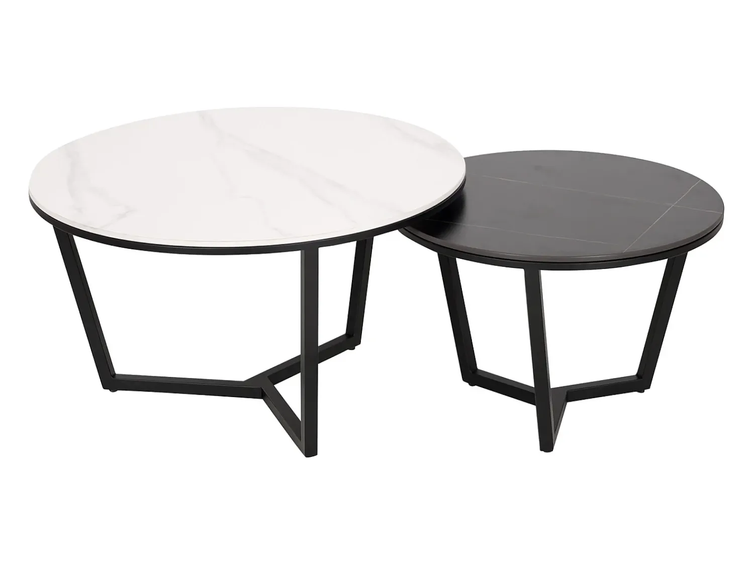 Mesa De Centro* Mesa de centro preto branco modig m66 80x45x80 cm Preto / Branco