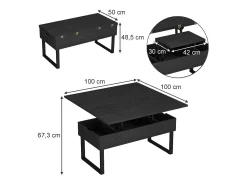 Vicco Mesa de centro 100x50x48.5 lifty^ Mesa De Centro