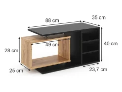 Mesa De Centro|Vicco Mesa de centro 88x35x40 rafi Preto