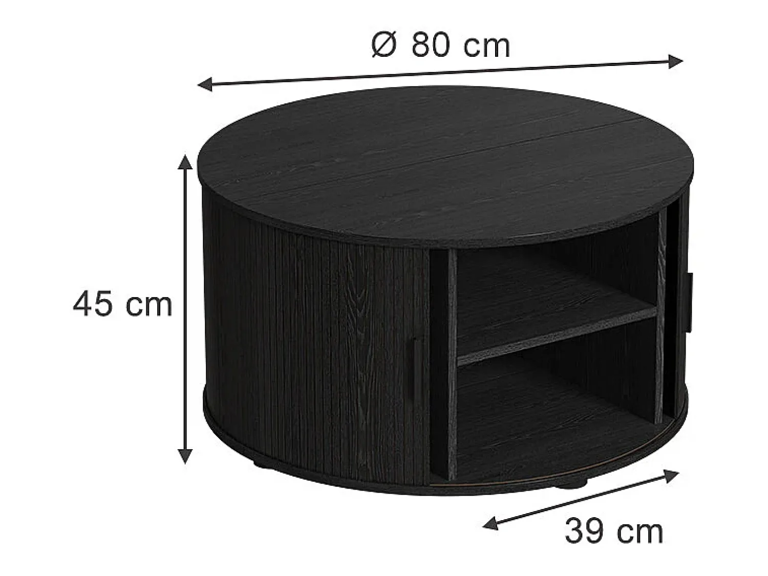 Mesa De Centro*Vicco Mesa de centro 80x80x45 selva Preto