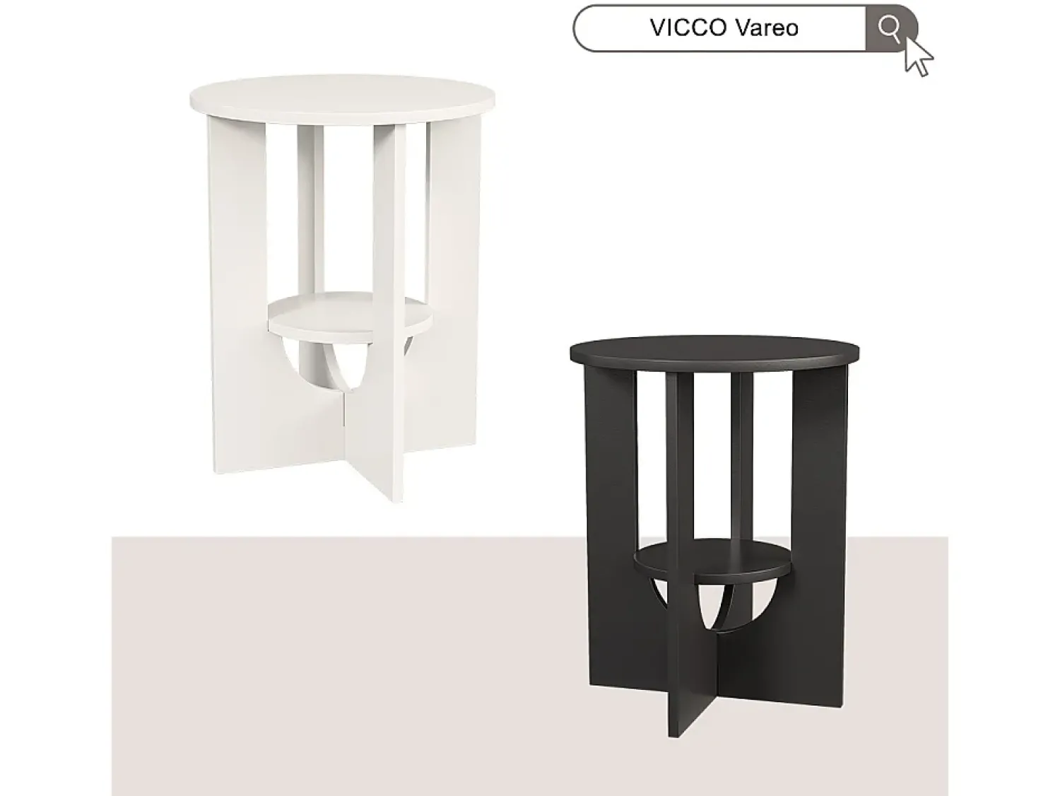 Mesa De Centro*Vicco Mesa de centro 40x40x50.5 vareo Preto