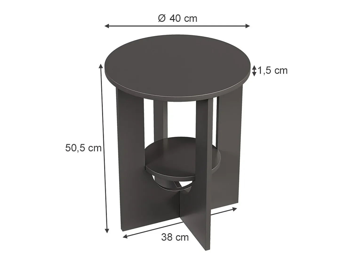 Mesa De Centro*Vicco Mesa de centro 40x40x50.5 vareo Preto