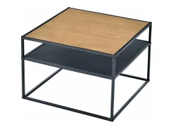 Mesa De Apoio|Helloshop26 Mesa de centro quadrada 40 x 55 x 55 cm com espaço de armazenamento efeito madeira preta 03_0008431 Preto