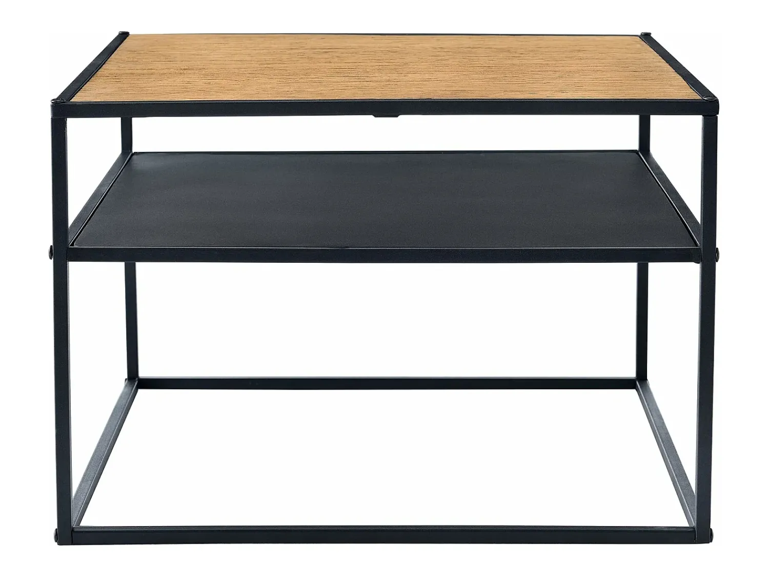 Mesa De Apoio|Helloshop26 Mesa de centro quadrada 40 x 55 x 55 cm com espaço de armazenamento efeito madeira preta 03_0008431 Preto