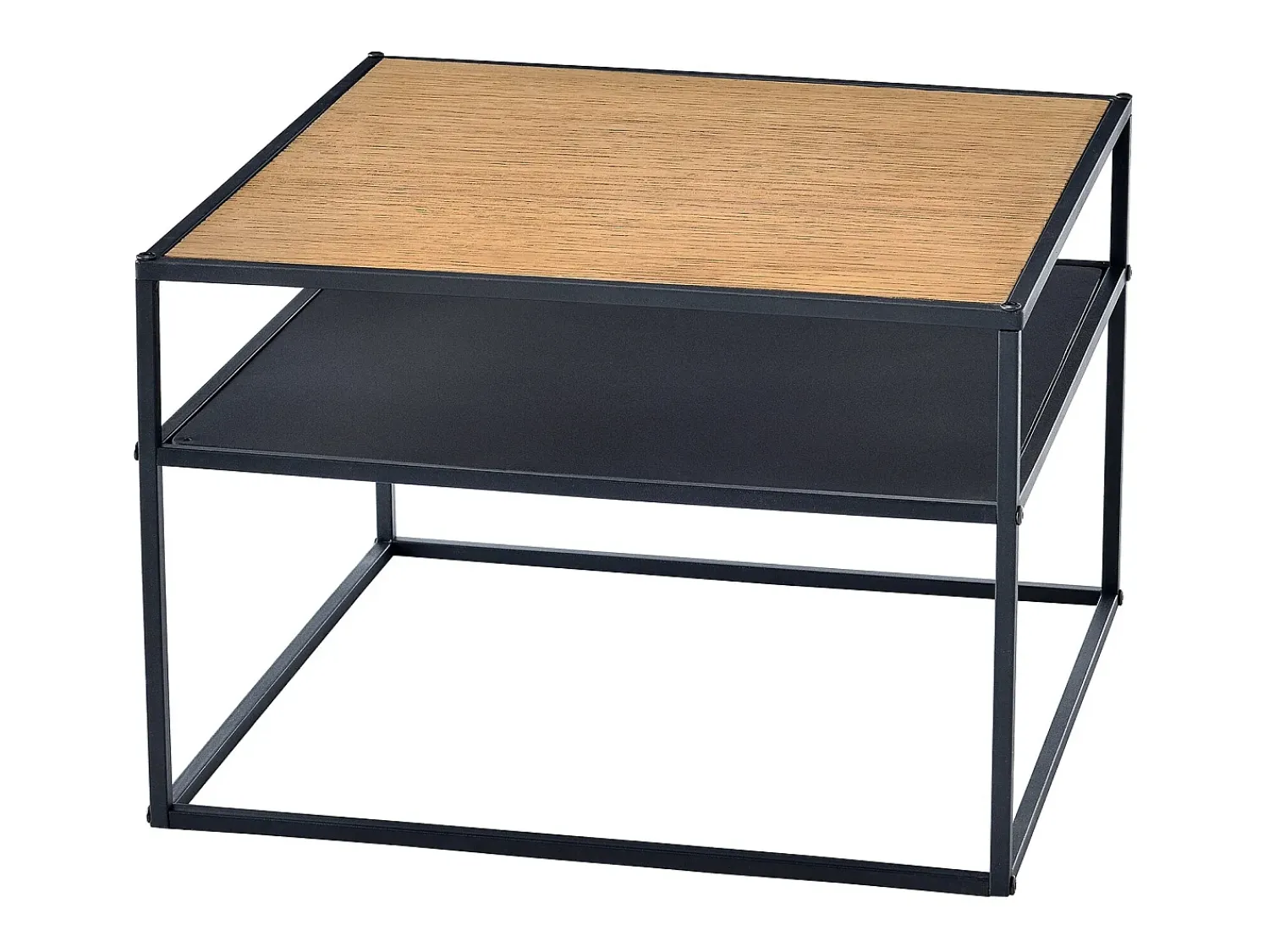 Mesa De Apoio|Helloshop26 Mesa de centro quadrada 40 x 55 x 55 cm com espaço de armazenamento efeito madeira preta 03_0008431 Preto