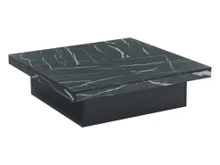 Mesa De Centro*Hauss Spole Mesa de centro quadrada com acabamento em folheado de mármore , tampo modular com 4 secções e gavetas integradas. Preto