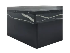 Mesa De Centro*Hauss Spole Mesa de centro quadrada com acabamento em folheado de mármore , tampo modular com 4 secções e gavetas integradas. Preto