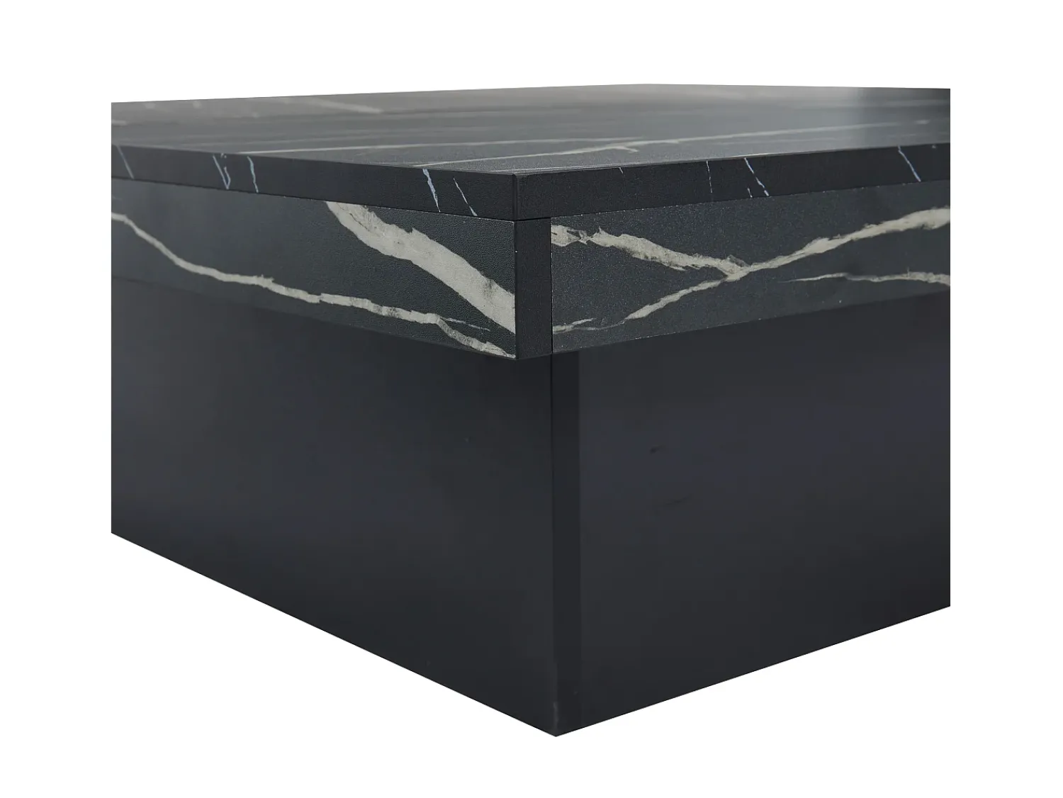 Mesa De Centro*Hauss Spole Mesa de centro quadrada com acabamento em folheado de mármore , tampo modular com 4 secções e gavetas integradas. Preto