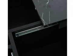 Mesa De Centro*Hauss Spole Mesa de centro quadrada com acabamento em folheado de mármore , tampo modular com 4 secções e gavetas integradas. Preto