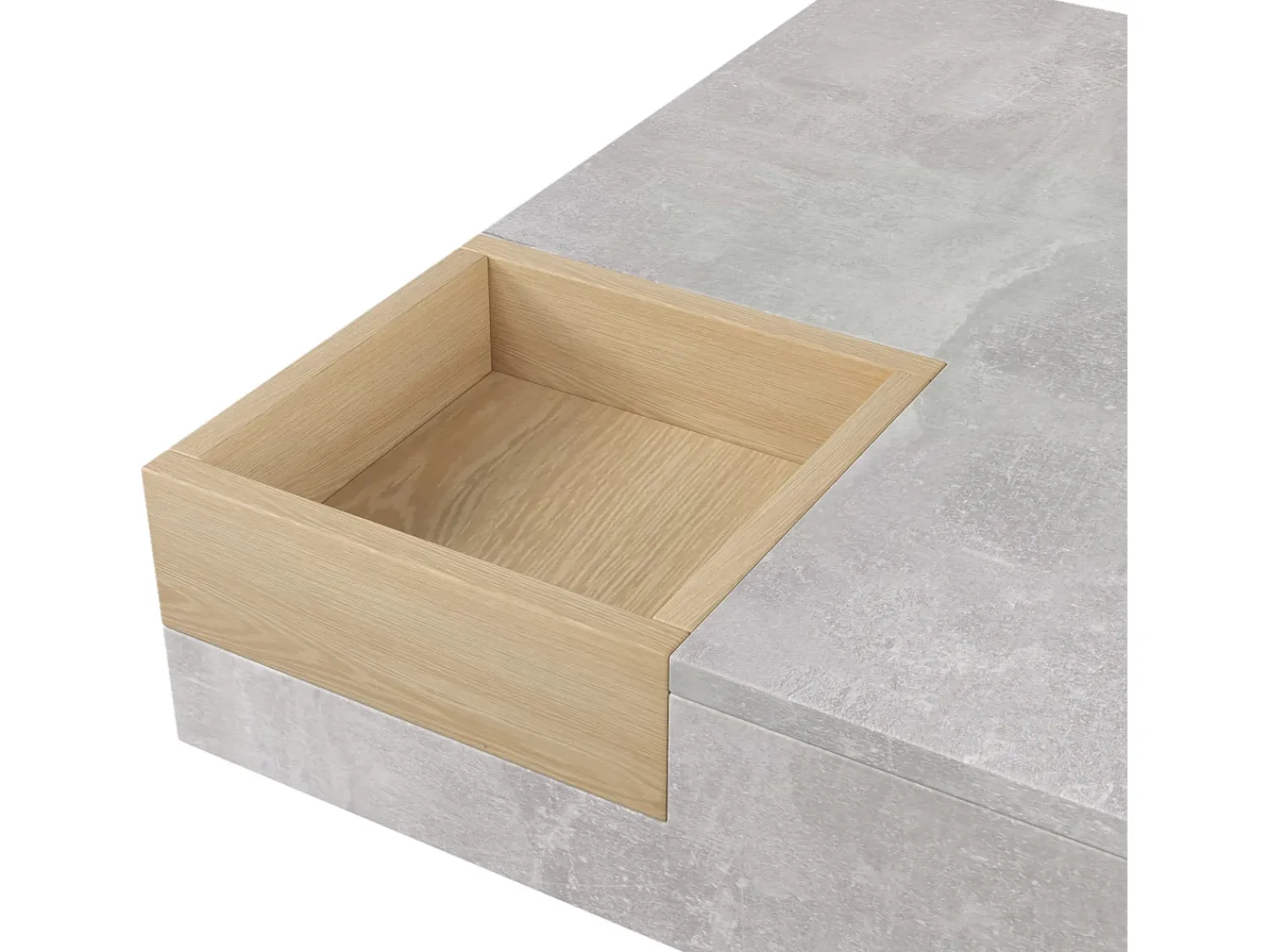 Mesa De Centro*ModernLuxe Mesa de centro quadrada com caixa de arrumação amovível - Cinza claro Cinzento claro
