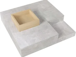 Mesa De Centro*ModernLuxe Mesa de centro quadrada com caixa de arrumação amovível - Cinza claro Cinzento claro