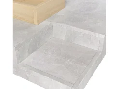 Mesa De Centro*ModernLuxe Mesa de centro quadrada com caixa de arrumação amovível - Cinza claro Cinzento claro