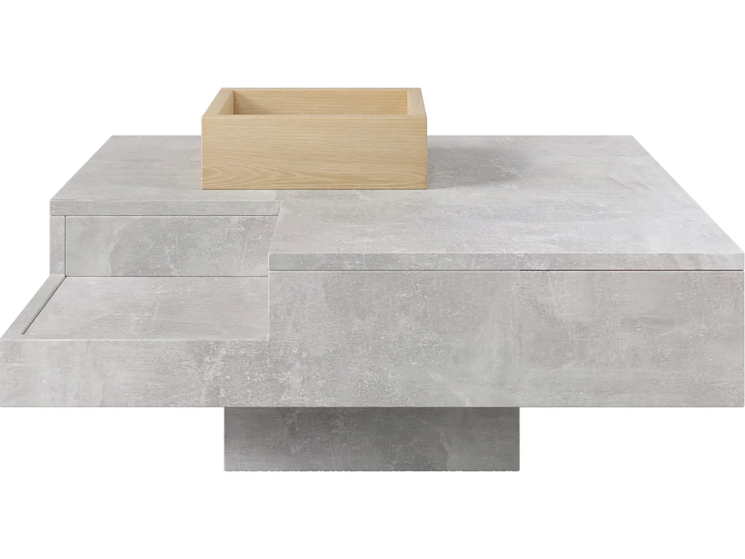 Mesa De Centro*ModernLuxe Mesa de centro quadrada com caixa de arrumação amovível - Cinza claro Cinzento claro