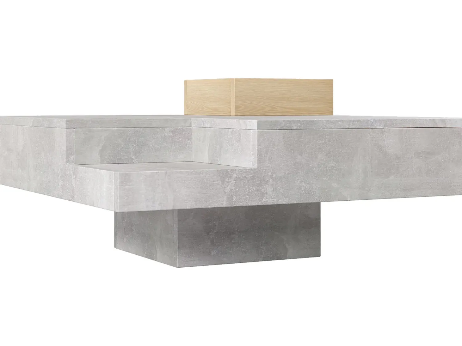 Mesa De Centro*ModernLuxe Mesa de centro quadrada com caixa de arrumação amovível - Cinza claro Cinzento claro