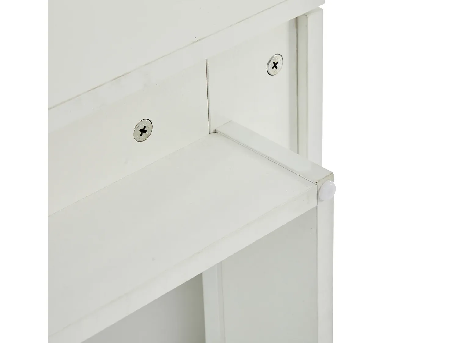Outlet Hauss Spole Mesa de centro quadrada com 4 gavetas - Tampo deslizante pequeno - Acabamento brilhante - Branco