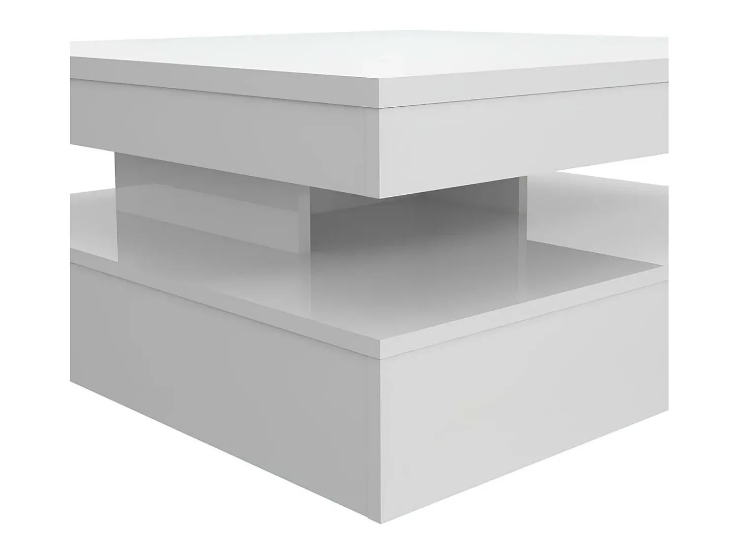 DKD Home decor Mesa de centro quadrada com tampo giratório brilhante para uma sala de estar moderna e prática^ Mesa De Centro