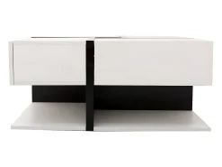 Mesa De Centro* Mesa de centro quadrada de alto brilho, com 4 gavetas, design exclusivo, espaço de arrumação na parte inferior, 78x78x36cm, branca Branco