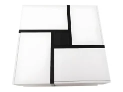 Mesa De Centro* Mesa de centro quadrada de alto brilho, com 4 gavetas, design exclusivo, espaço de arrumação na parte inferior, 78x78x36cm, branca Branco
