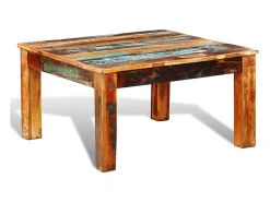 Mesa De Centro|vidaxl Mesa de centro quadrada em madeira reciclada Natural claro