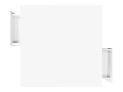 Mesa De Centro| Mesa de centro quadrada em e dourado, mesa de centro para sala de estar com 2 gavetas e detalhes dourados na parte inferior. Branco