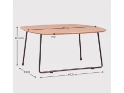 Mesa De Centro|Nest Dream Mesa de centro quadrada em Madeira de Carvalho (80x80cm) - Modin - Carvalho Natural escuro