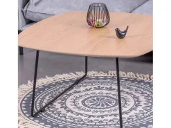Mesa De Centro|Nest Dream Mesa de centro quadrada em Madeira de Carvalho (80x80cm) - Modin - Carvalho Natural escuro