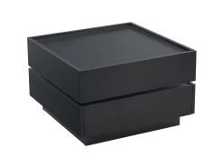 Hauss Spole Mesa de centro quadrada giratória com 2 gavetas, preta^ Mesa De Centro